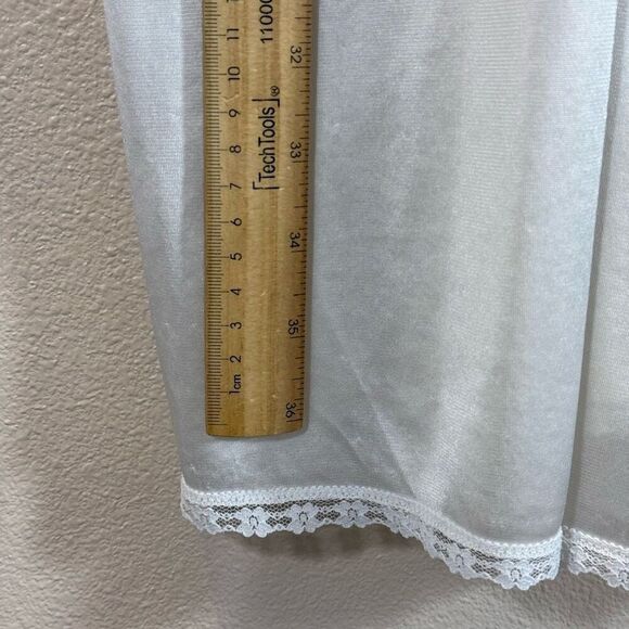 Vintage Ashley Taylor Lace Bodice & Trim White Slip Women's 32B - Picture 10 of 12